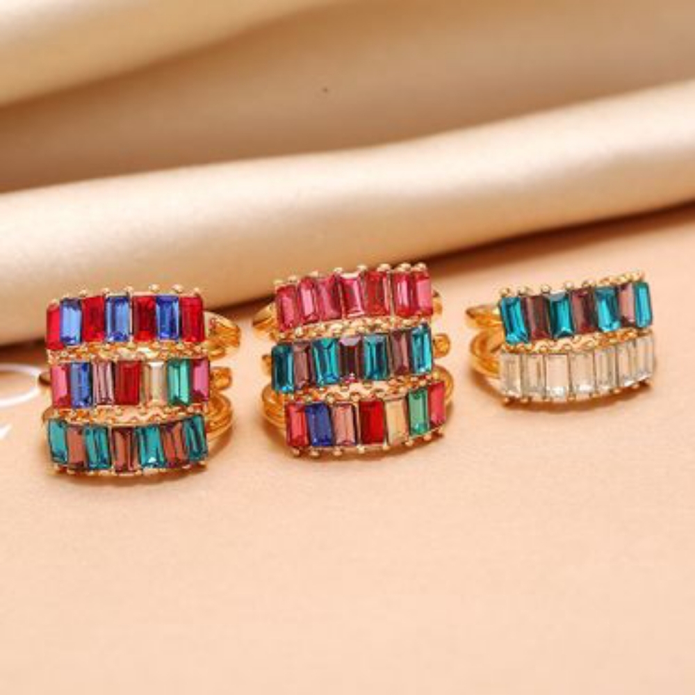 Gold Red & Blue Rhinestone Ring - Picture 4 of 4
